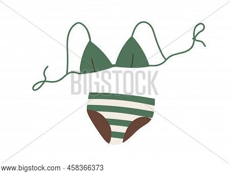 Summer Bikini With String Bra And Panties. Women Bathing Suit With Triangle Cup Top And Bottom. Mode