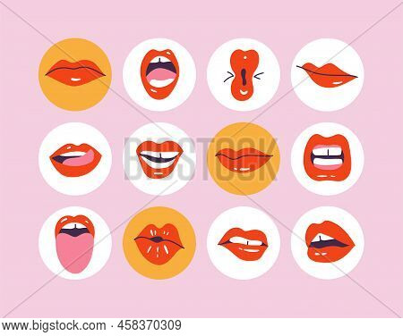 Vector Set Design Colorful Templates Icons And Emblems - Social Media Story Highlight. Different Blo