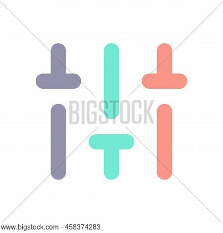 Vertical Adjustment Flat Color Ui Icon. Sound Control. Volume Bar. Music Level Adjust. Vertical Slid