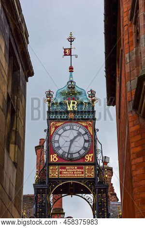 Chester, Uk; Jul 3, 2022; The Eastgate Clock On The Historic Roman Chester City Walls
