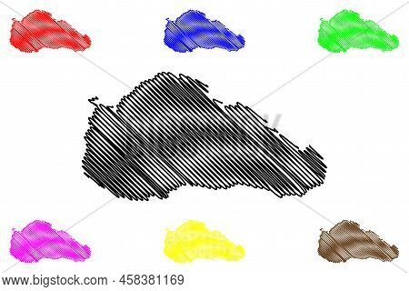 Obi Island (republic Of Indonesia, South East Asia) Map Vector Illustration, Scribble Sketch Obira M