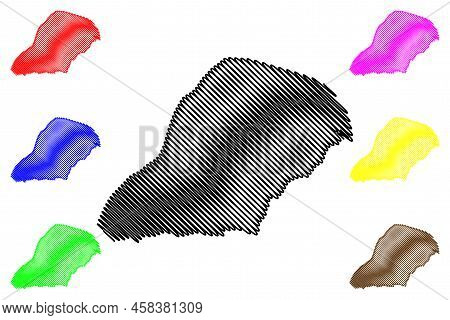 Oleny Island (russia, Russian Federation) Map Vector Illustration, Scribble Sketch Oleniy Or Oleni M