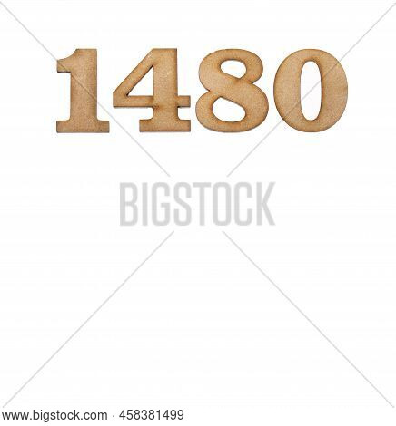Number 1480 - Piece Of Wood Isolated On White Background