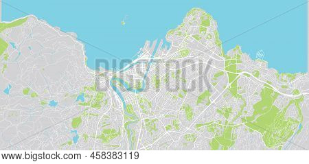 Urban Vector City Map Of Trondheim, Norway, Europe