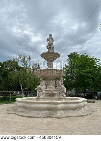 Danubius Fountain In Elisabeth Square. Budapest, Hungary