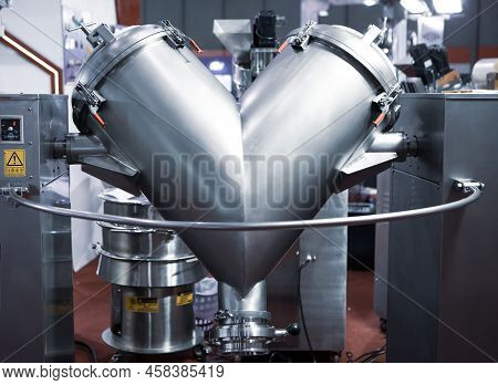 V Shape Mixer. Food Or Pharmaceutical Blender Industry.