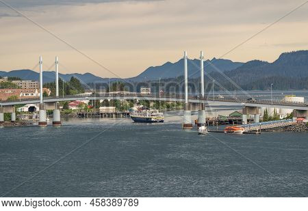 Sitka, Ak - 8 June 2022: National Geographic Cruise Boat Seabird Docks In Sitka In Alaska