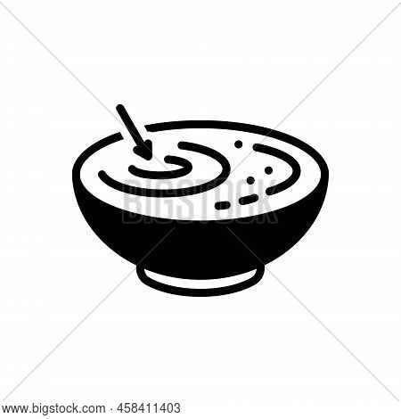 Black Solid Icon For Substances Item Material Object Stuff Bowl Raw
