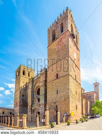 Siguenza,spain - May 30,2022 - View At The Cathedral Of Santa Maria  In The Streets Of Siguenza. Sig