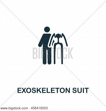 Exoskeleton Suit Icon. Monochrome Simple Line Future Technology Icon For Templates, Web Design And I