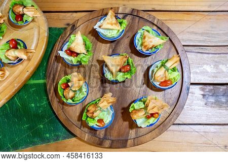 Thung Thong Is Thai Fried Bag Dumplings Made From Pork And Vegetables That Are Wrapped In Dumplings