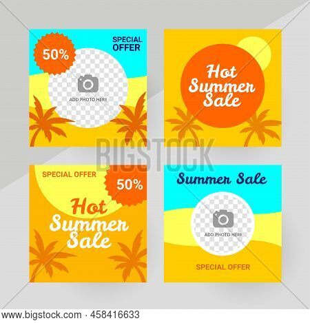 Social Media Summer Sale Template Design Layout