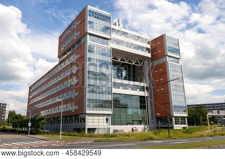 Leiden,the Netherlands,07-02-2022.hoogheemraadschap Van Rijnland.head Office In The Bio Science Park