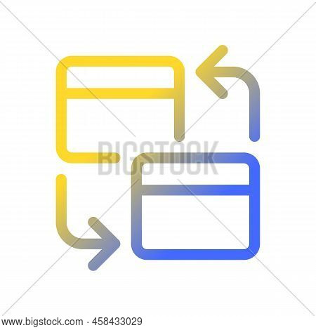 Intra Bank Transfer Pixel Perfect Gradient Linear Ui Icon. Same Bank Accounts Transaction. Credit Ca