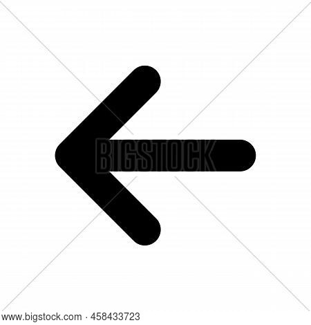 Leftwards Arrow Black Glyph Ui Icon. Pressing Left. Setting Menu. Selection Mode. User Interface Des