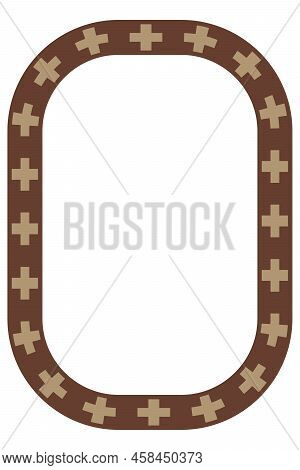 Ethnic Frame. Rectangular Border With Native American Pattern. Size 10 X 15. Aspect Ratio 2:3