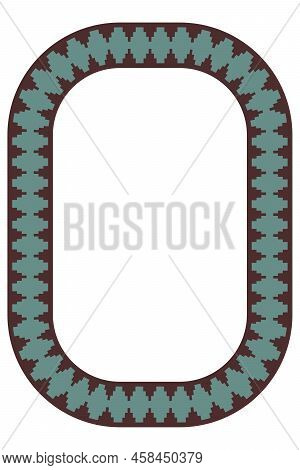 Ethnic Frame. Rectangular Border With Native American Pattern. Size 10 X 15. Aspect Ratio 2:3