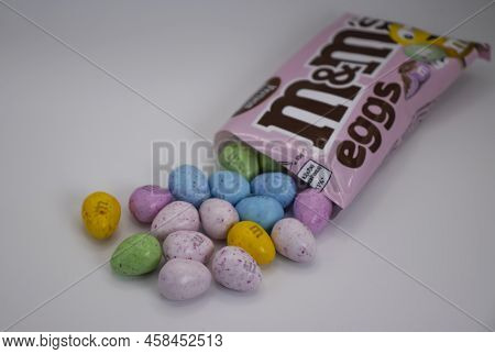 April 2, 2022, Ukraine City Kyiv Candy M And Ms On A Light Background