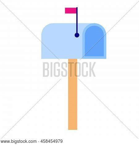 Mailbox For Envelope And Mail Message Communication. Vector Illustration Letter Send And Box Icon. P
