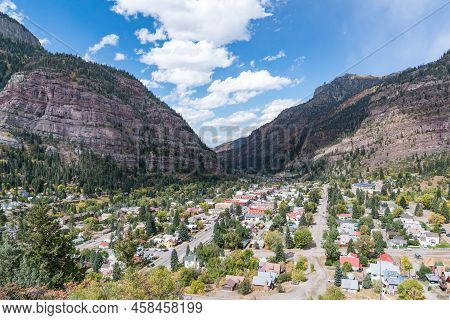 Ouray, Co - September 29, 2019: The Charming Alpine Town Of Ouray, Colorado Is Nestled In The San Ju