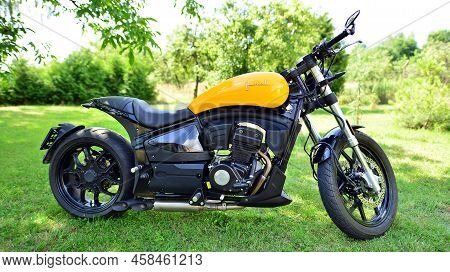 Warsaw, Poland. 19 July 2022. The Junak M15 Motorcycle Is A Combination Of The Classic Cruiser Line 