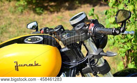 Warsaw, Poland. 19 July 2022. The Junak M15 Motorcycle Is A Combination Of The Classic Cruiser Line 