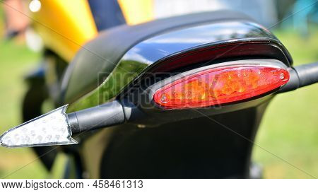 Warsaw, Poland. 19 July 2022. Details Of The Junak M15 Motorcycle Is A Mixture Of Classics And Moder