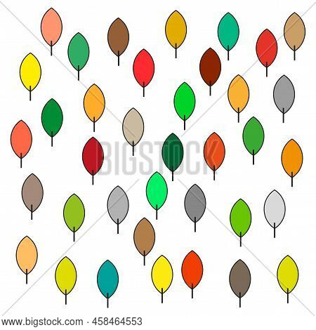 Botanical Print. Simple Leaf Tree. Vector Illustration. Stock Image.