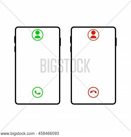 Phone Call Interface. Phone Icon Set. Vector Illustration. Stock Image.