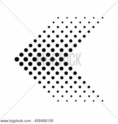 Pixel Art Arrow. Halftone Pointer. Vector Illustration. Stock Image.