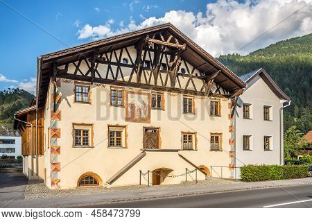 Zams,austria - June 20,2022 - In The Streets Of Zams Town. Zams Is A Municipality In The District Of