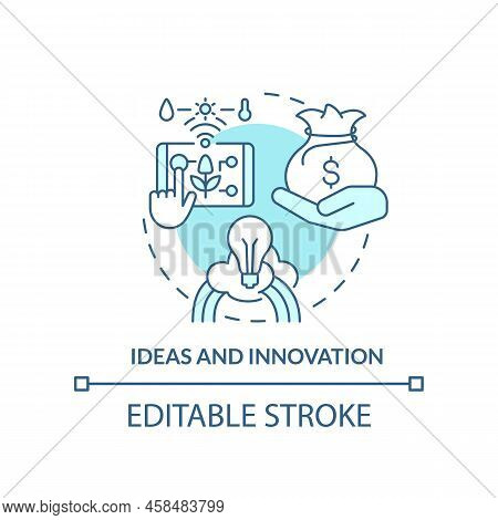 Ideas And Innovation Turquoise Concept Icon. Wider Farming Business Environment Abstract Idea Thin L