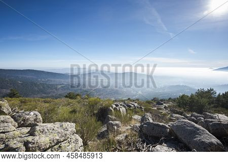 Sea Of Clouds In Fuenfria Valley, Municipality Of Cercedilla, Province Of Madrid, Spain