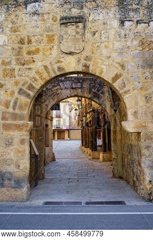 Entrance Arch In The Medieval Wall Of The Small Picturesque Village Of San Esteban De Gormaz, Castil
