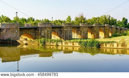 Medieval Bridge Over The Douro River As It Passes Through Soria, San Esteban De Gormaz.