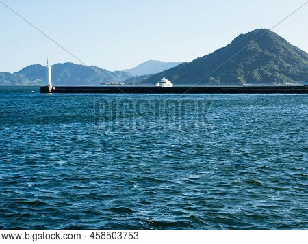 Scenic View Of Hiroshima Bay And Ninoshima Island From Hiroshima Port