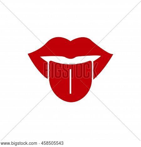 Open Mouth Icon. Vector Line Ssymbol In Flat Simple Style