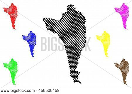 Phu Quoc Island (socialist Republic Of Vietnam, Kien Giang Province) Map Vector Illustration, Scribb