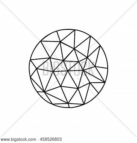 Abstract Wireframe With A Ball Of Figures. Futuristic Technology Concept. Triangle Art. Vector Illus