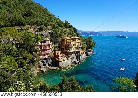 Portofino Aerial Panoramic View Genoa, Italian Riviera