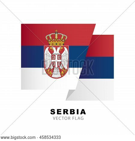 Serbia Flag. Vector Illustration Isolated On White Background. Colorful Serbian Flag Logo.