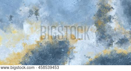 Abstract Watercolor Background With Gold In The Technique Of Alcohol Ink