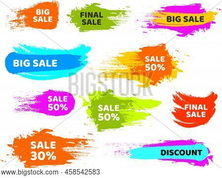Big Sale Badge Label Set Grunge Ribbon