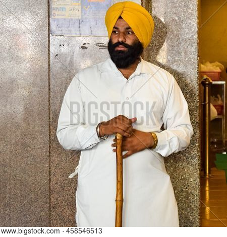 Old Delhi, India, April 15, 2022 - Gurudwara Sis Ganj Sahib Is One Of The Nine Historical Gurdwaras