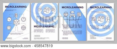 Micro Learning Approach Blue Gradient Brochure Template. Knowledge Retention. Leaflet Design With Li