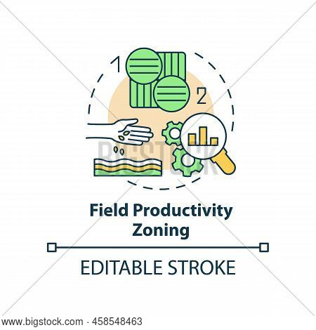Field Productivity Zoning Concept Icon. Divide Field In Areas. Increased Crop Yield Abstract Idea Th