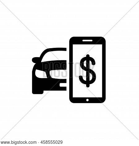 Car Sales Icon. Buying A Car. Car Value. Car Running Costs. Vector Icon Isolated On White Background