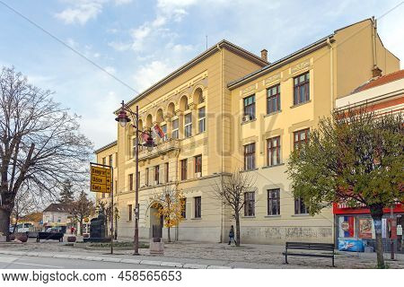 Cacak, Serbia - November 07, 2021: Historic Building Secondary School Education Gymnasium In Cacak C