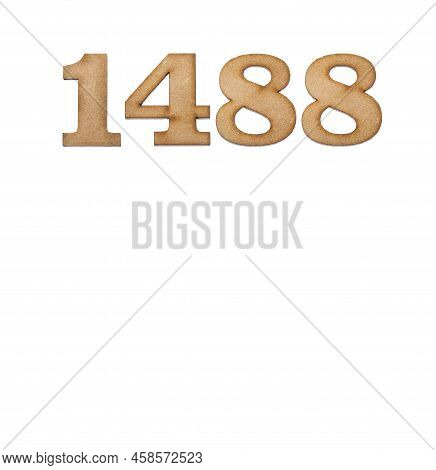 Number 1488 - Piece Of Wood Isolated On White Background