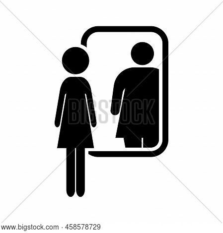 Anorexia Black Vector Icon On White Background